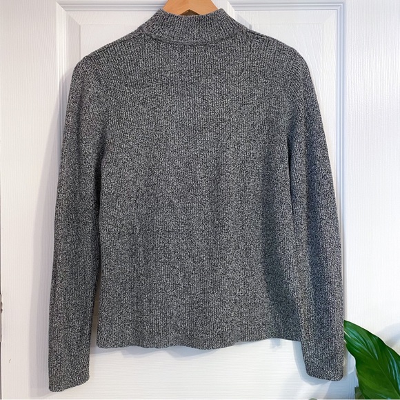 Karen Scott Petites Mock Turtleneck Sweater Grey Triblend Cotton - Picture 1 of 11